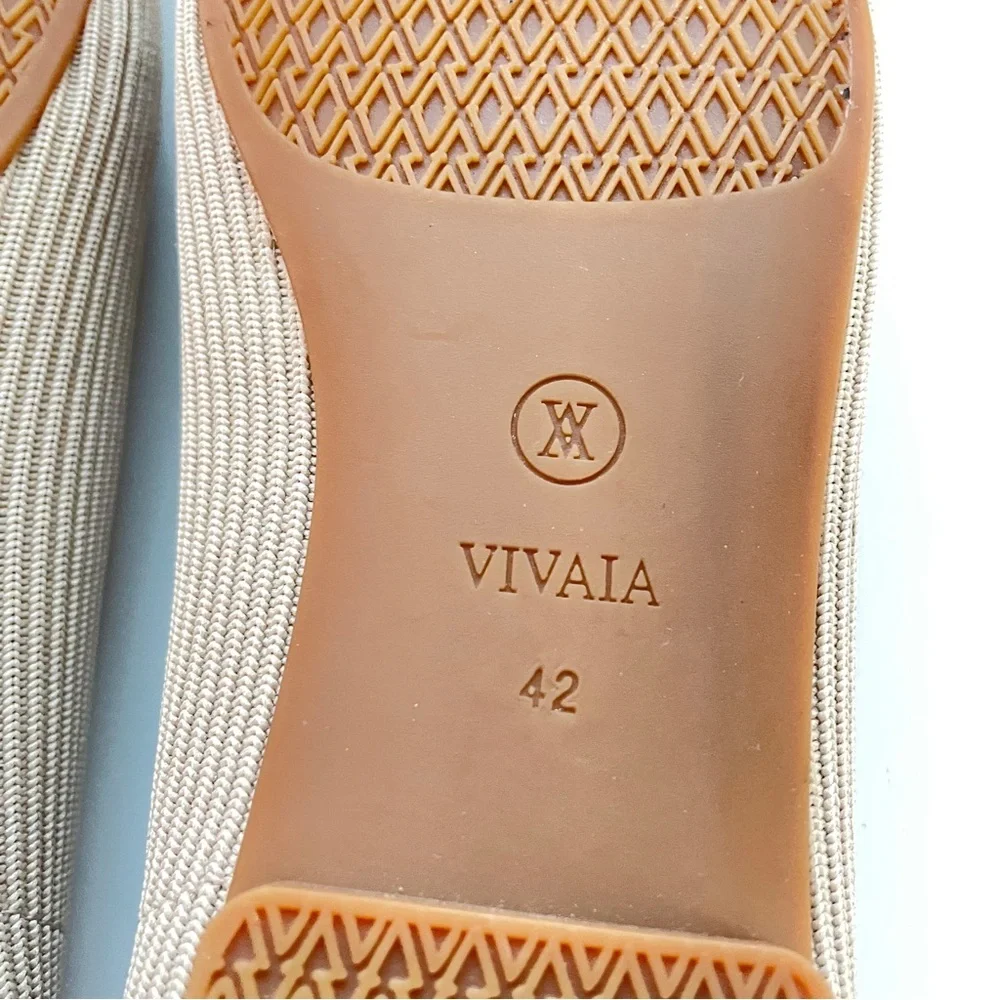 Vivaia NWOB Square-Toe V-Cut Flats Margot 2.0 Beige Almond Breathable 10.5 - Picture 7 of 12